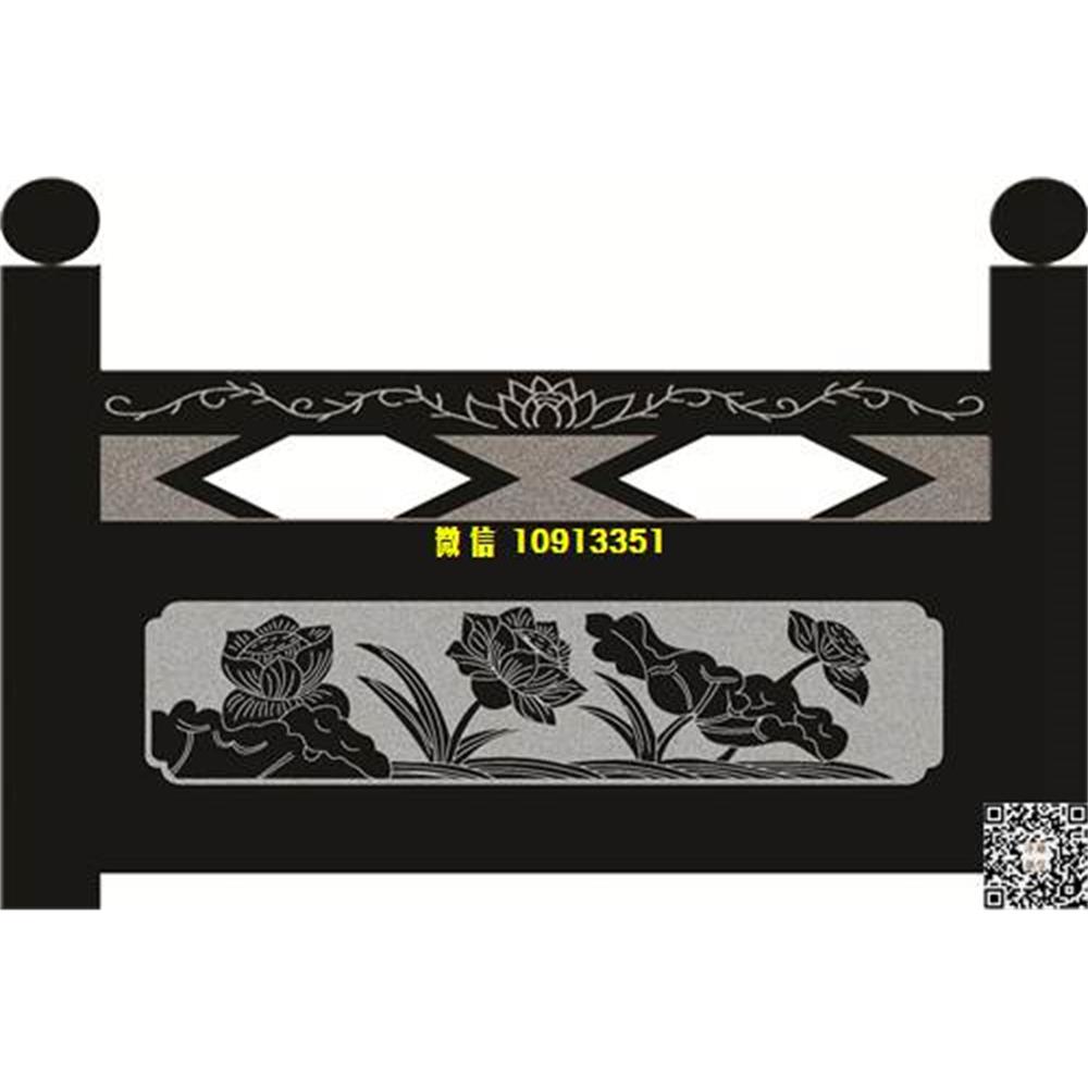 精雕图3荷花栏板精雕图线雕图线条图单线铣底图_电脑雕刻plt文泰矢量图精雕图浮雕图